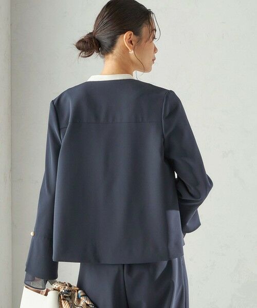 SHIPS / シップス ノーカラージャケット | 《予約》ダブル クロス 重ね袖 ノーカラー ジャケット（セレモニー対応可） | 詳細28