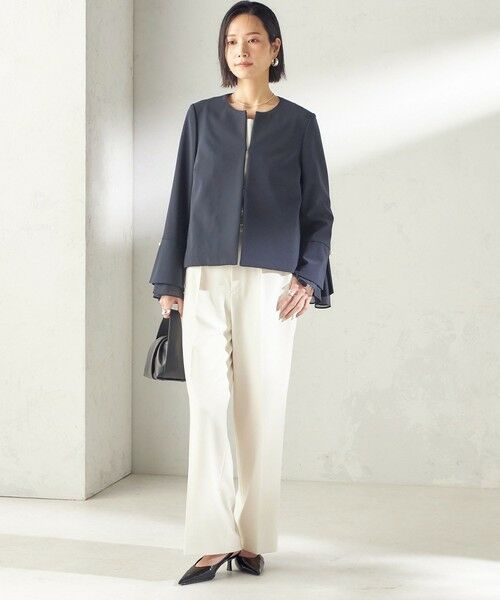 SHIPS / シップス ノーカラージャケット | ダブル クロス 重ね袖 ノーカラー ジャケット（セレモニー対応可） | 詳細30