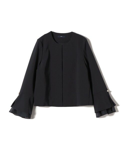 SHIPS / シップス ノーカラージャケット | 《予約》ダブル クロス 重ね袖 ノーカラー ジャケット（セレモニー対応可） | 詳細30