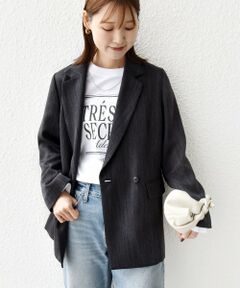 SHIPS / シップス テーラードジャケット | 〈手洗い可能〉ウール 調 合繊 ダブル ジャケット