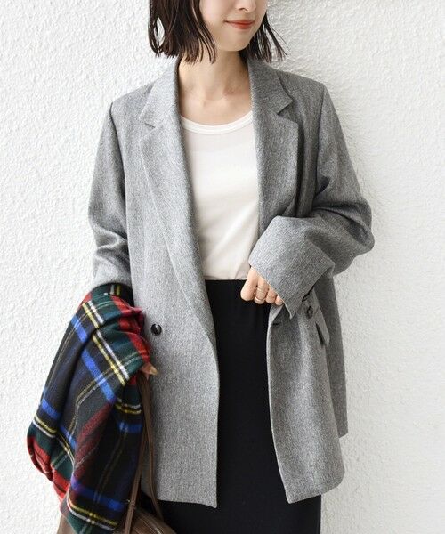 SHIPS / シップス テーラードジャケット | 〈手洗い可能〉ウール 調 合繊 ダブル ジャケット | 詳細5