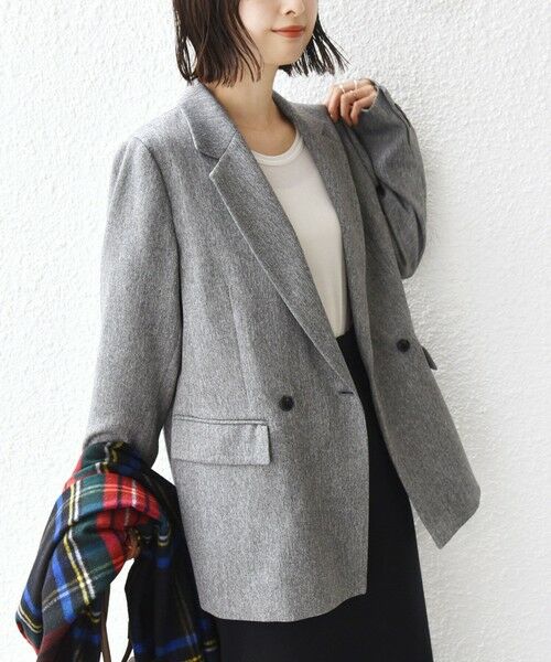 SHIPS / シップス テーラードジャケット | 〈手洗い可能〉ウール 調 合繊 ダブル ジャケット | 詳細7