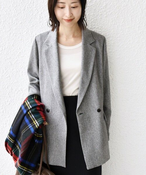 SHIPS / シップス テーラードジャケット | 〈手洗い可能〉ウール 調 合繊 ダブル ジャケット | 詳細8