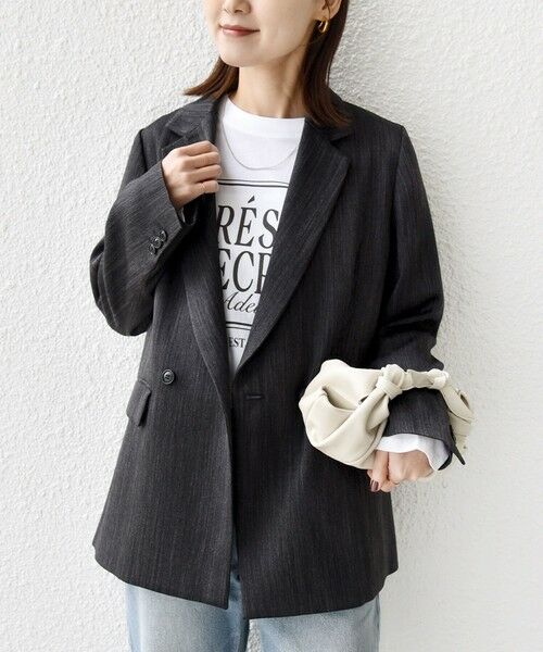 SHIPS / シップス テーラードジャケット | 〈手洗い可能〉ウール 調 合繊 ダブル ジャケット | 詳細23