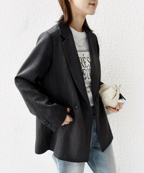 SHIPS / シップス テーラードジャケット | 〈手洗い可能〉ウール 調 合繊 ダブル ジャケット | 詳細25