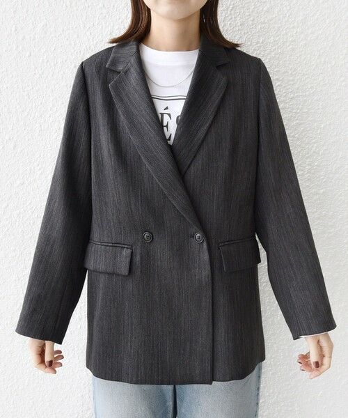 SHIPS / シップス テーラードジャケット | 〈手洗い可能〉ウール 調 合繊 ダブル ジャケット | 詳細28