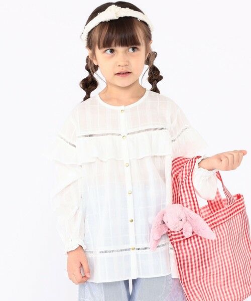 SHIPS / シップス シャツ・ブラウス | SHIPS KIDS:100〜130cm / スナップ ボタン フリル ブラウス | 詳細1