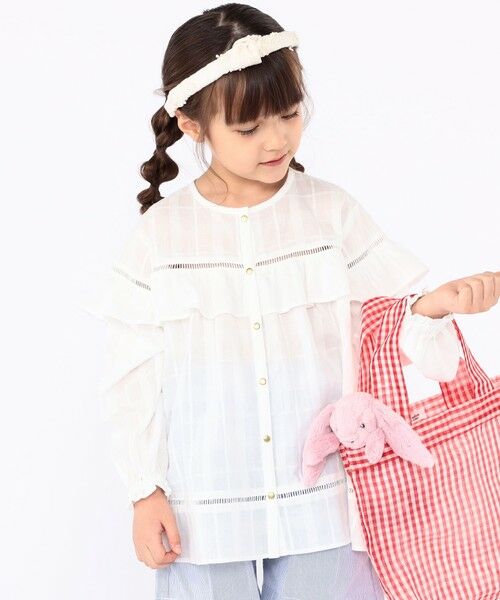 SHIPS / シップス シャツ・ブラウス | SHIPS KIDS:100〜130cm / スナップ ボタン フリル ブラウス | 詳細2