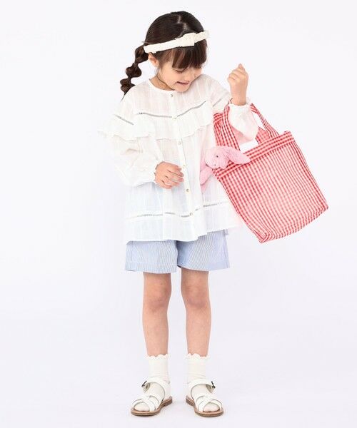 SHIPS / シップス シャツ・ブラウス | SHIPS KIDS:100〜130cm / スナップ ボタン フリル ブラウス | 詳細7
