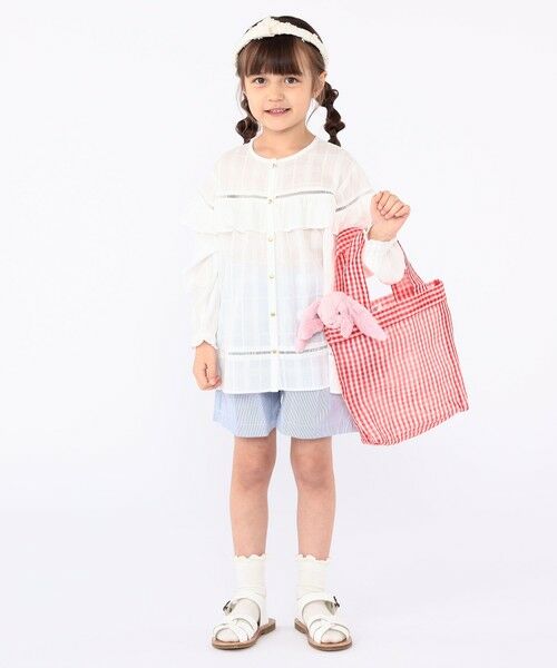 SHIPS / シップス シャツ・ブラウス | SHIPS KIDS:100〜130cm / スナップ ボタン フリル ブラウス | 詳細9