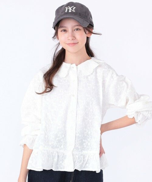 SHIPS / シップス シャツ・ブラウス | SHIPS KIDS:140〜150cm /刺繍 フリルカラー ブラウス | 詳細1