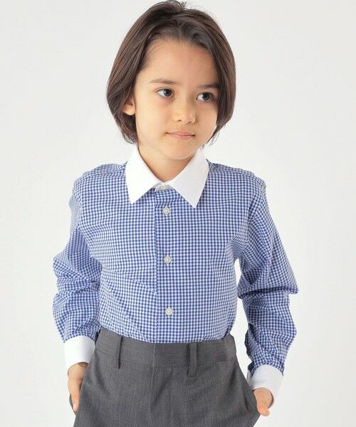 SHIPS / シップス シャツ・ブラウス | SHIPS KIDS:100〜130cm / ギンガム クレリック レギュラーカラー シャツ | 詳細1