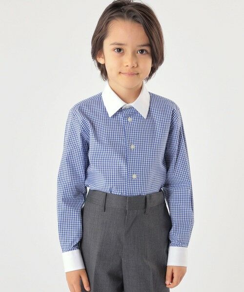 SHIPS / シップス シャツ・ブラウス | SHIPS KIDS:100〜130cm / ギンガム クレリック レギュラーカラー シャツ | 詳細3