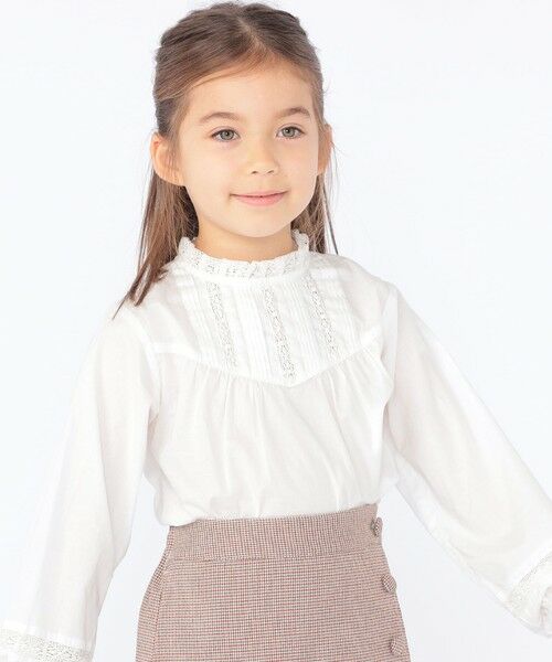 SHIPS / シップス シャツ・ブラウス | SHIPS KIDS:100〜130cm / レース ピンタック 長袖 ブラウス(オフホワイト)