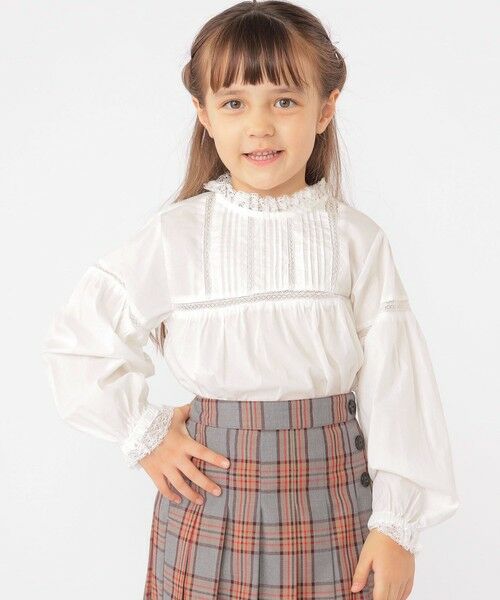 SHIPS / シップス シャツ・ブラウス | SHIPS KIDS:100〜130cm / レース ピンタック 長袖 ブラウス | 詳細2