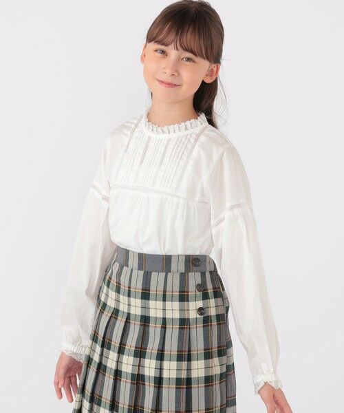 SHIPS / シップス シャツ・ブラウス | SHIPS KIDS:140〜150cm / レース ピンタック 長袖 ブラウス | 詳細1