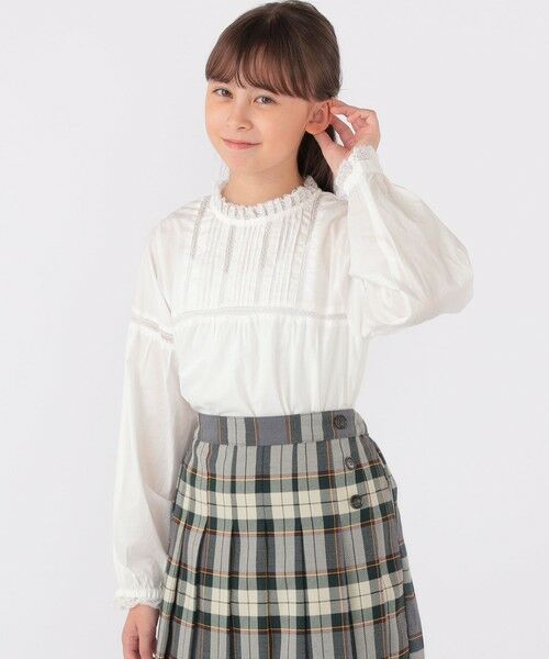 SHIPS / シップス シャツ・ブラウス | SHIPS KIDS:140〜150cm / レース ピンタック 長袖 ブラウス | 詳細2