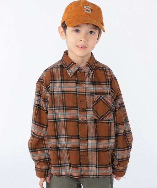 SHIPS / シップス シャツ・ブラウス | SHIPS KIDS:100〜130cm / ネル チェック ボタンダウン シャツ(ブラウン)