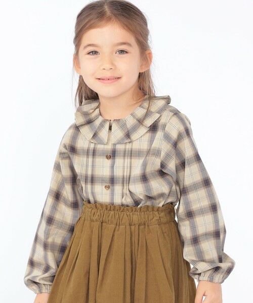 SHIPS / シップス シャツ・ブラウス | SHIPS KIDS:100〜130cm / プリーツ カラー 長袖 チェック ブラウス | 詳細2