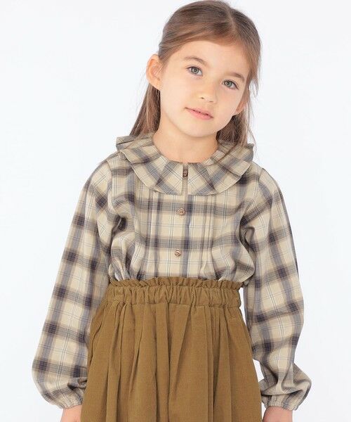 SHIPS / シップス シャツ・ブラウス | SHIPS KIDS:100〜130cm / プリーツ カラー 長袖 チェック ブラウス | 詳細3
