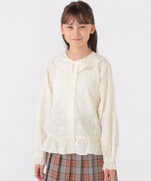 SHIPS / シップス シャツ・ブラウス | SHIPS KIDS:140〜150cm / 刺繍 カラー ブラウス(ナチュラル)