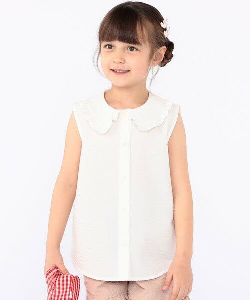 SHIPS / シップス シャツ・ブラウス | SHIPS KIDS:100〜130cm / フリルカラー ノースリーブ ブラウス | 詳細1