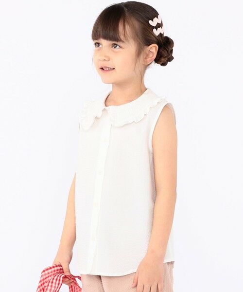 SHIPS / シップス シャツ・ブラウス | SHIPS KIDS:100〜130cm / フリルカラー ノースリーブ ブラウス | 詳細3