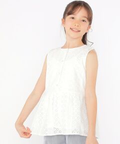SHIPS / シップス シャツ・ブラウス | SHIPS KIDS:140〜150cm / レース ペプラム ノースリーブ ブラウス