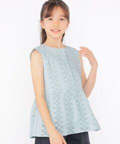 SHIPS / シップス シャツ・ブラウス | SHIPS KIDS:140〜150cm / レース ペプラム ノースリーブ ブラウス