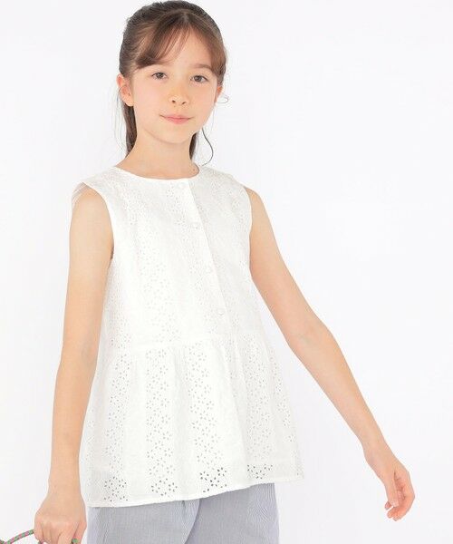 SHIPS / シップス シャツ・ブラウス | SHIPS KIDS:140〜150cm / レース ペプラム ノースリーブ ブラウス | 詳細2