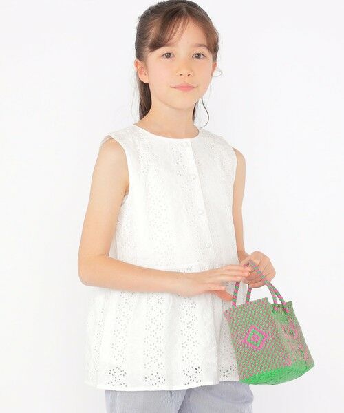 SHIPS / シップス シャツ・ブラウス | SHIPS KIDS:140〜150cm / レース ペプラム ノースリーブ ブラウス | 詳細3