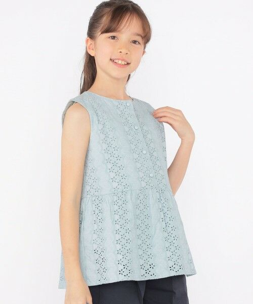 SHIPS / シップス シャツ・ブラウス | SHIPS KIDS:140〜150cm / レース ペプラム ノースリーブ ブラウス | 詳細18