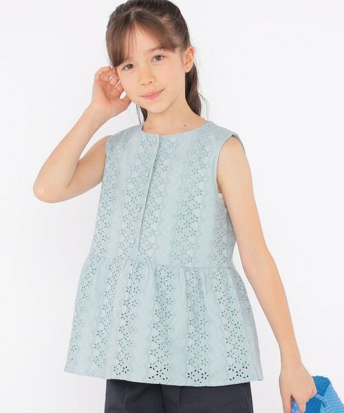 SHIPS / シップス シャツ・ブラウス | SHIPS KIDS:140〜150cm / レース ペプラム ノースリーブ ブラウス | 詳細16