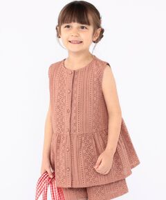 SHIPS / シップス シャツ・ブラウス | SHIPS KIDS:100〜130cm / レース ペプラム ノースリーブ ブラウス