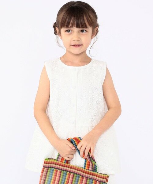 SHIPS / シップス シャツ・ブラウス | SHIPS KIDS:100〜130cm / レース ペプラム ノースリーブ ブラウス | 詳細1