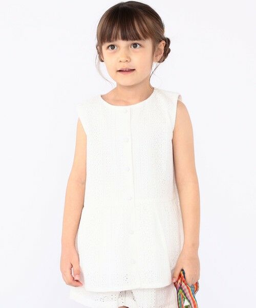 SHIPS / シップス シャツ・ブラウス | SHIPS KIDS:100〜130cm / レース ペプラム ノースリーブ ブラウス | 詳細2