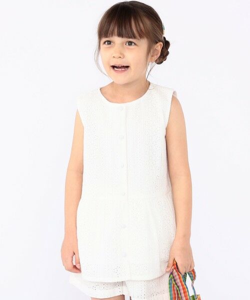 SHIPS / シップス シャツ・ブラウス | SHIPS KIDS:100〜130cm / レース ペプラム ノースリーブ ブラウス | 詳細3