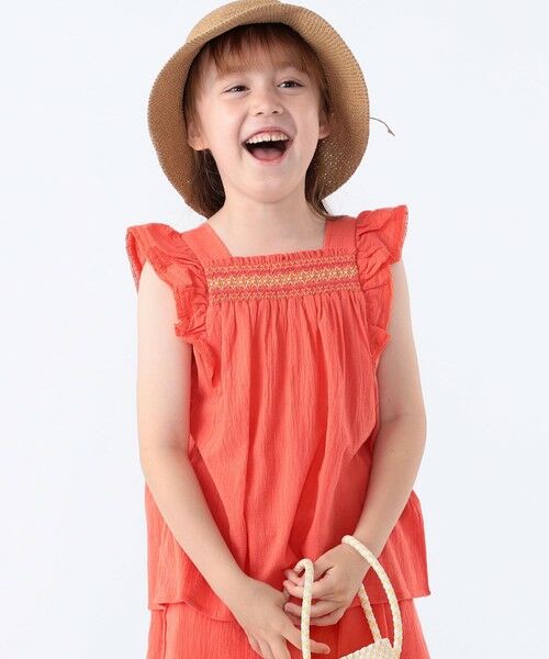 SHIPS / シップス シャツ・ブラウス | SHIPS KIDS:100〜130cm / スモッキング フリル ブラウス | 詳細3