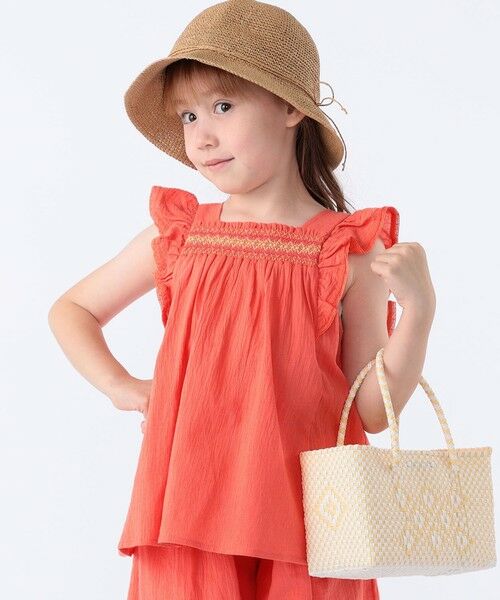 SHIPS / シップス シャツ・ブラウス | SHIPS KIDS:100〜130cm / スモッキング フリル ブラウス(ピンク系)