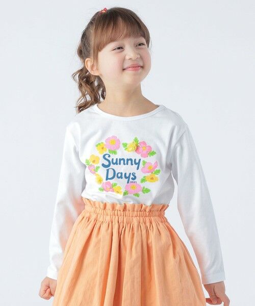 SHIPS / シップス Tシャツ | SHIPS KIDS:100〜130cm / サニーデイズ プリント 長袖 TEE(ホワイト)