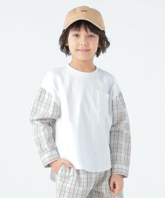 SHIPS / シップス Tシャツ | SHIPS KIDS:100〜130cm / チェックシャツ コンビ カットソー