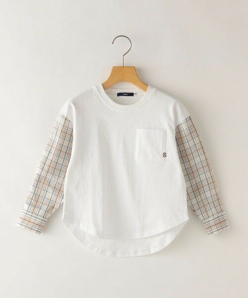 SHIPS / シップス Tシャツ | SHIPS KIDS:100〜130cm / チェックシャツ コンビ カットソー | 詳細2