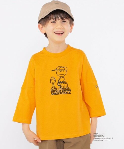 SHIPS / シップス Tシャツ | SHIPS KIDS:100〜130cm / スヌーピー 7分袖 TEE(クリーム)