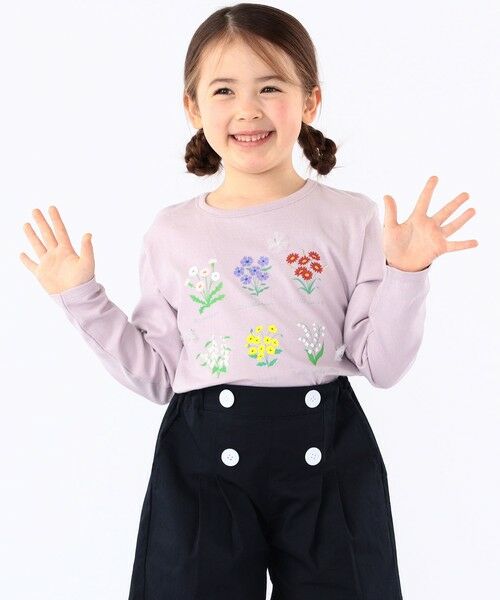 SHIPS / シップス Tシャツ | SHIPS KIDS:100〜130cm / フラワー ブック 長袖 TEE | 詳細13