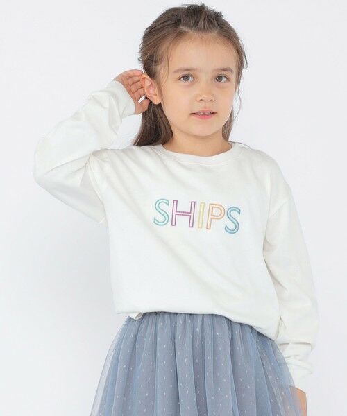 SHIPS / シップス Tシャツ | SHIPS KIDS:100〜130cm/刺繍 ロゴ ロングスリーブ Tシャツ | 詳細1