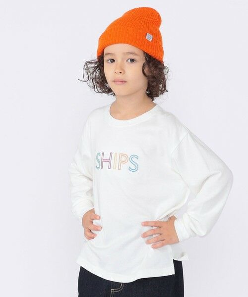 SHIPS / シップス Tシャツ | SHIPS KIDS:100〜130cm/刺繍 ロゴ ロングスリーブ Tシャツ | 詳細7