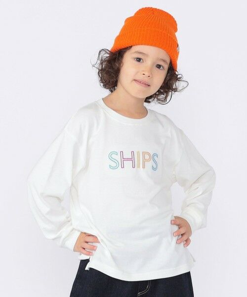 SHIPS / シップス Tシャツ | SHIPS KIDS:100〜130cm/刺繍 ロゴ ロングスリーブ Tシャツ | 詳細9