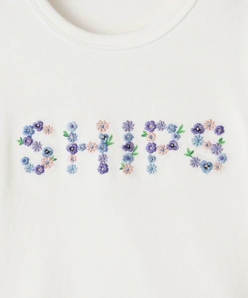 SHIPS / シップス Tシャツ | SHIPS KIDS:80〜90cm / フラワー 刺繍 ロゴ 長袖 Tシャツ | 詳細1