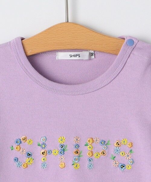 SHIPS / シップス Tシャツ | SHIPS KIDS:80〜90cm / フラワー 刺繍 ロゴ 長袖 Tシャツ | 詳細4