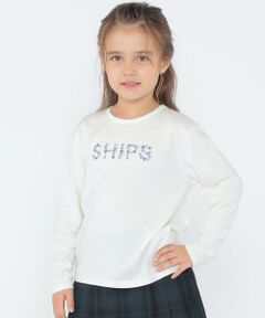 SHIPS / シップス Tシャツ | SHIPS KIDS:100〜130cm / フラワー 刺繍 ロゴ 長袖 Tシャツ
